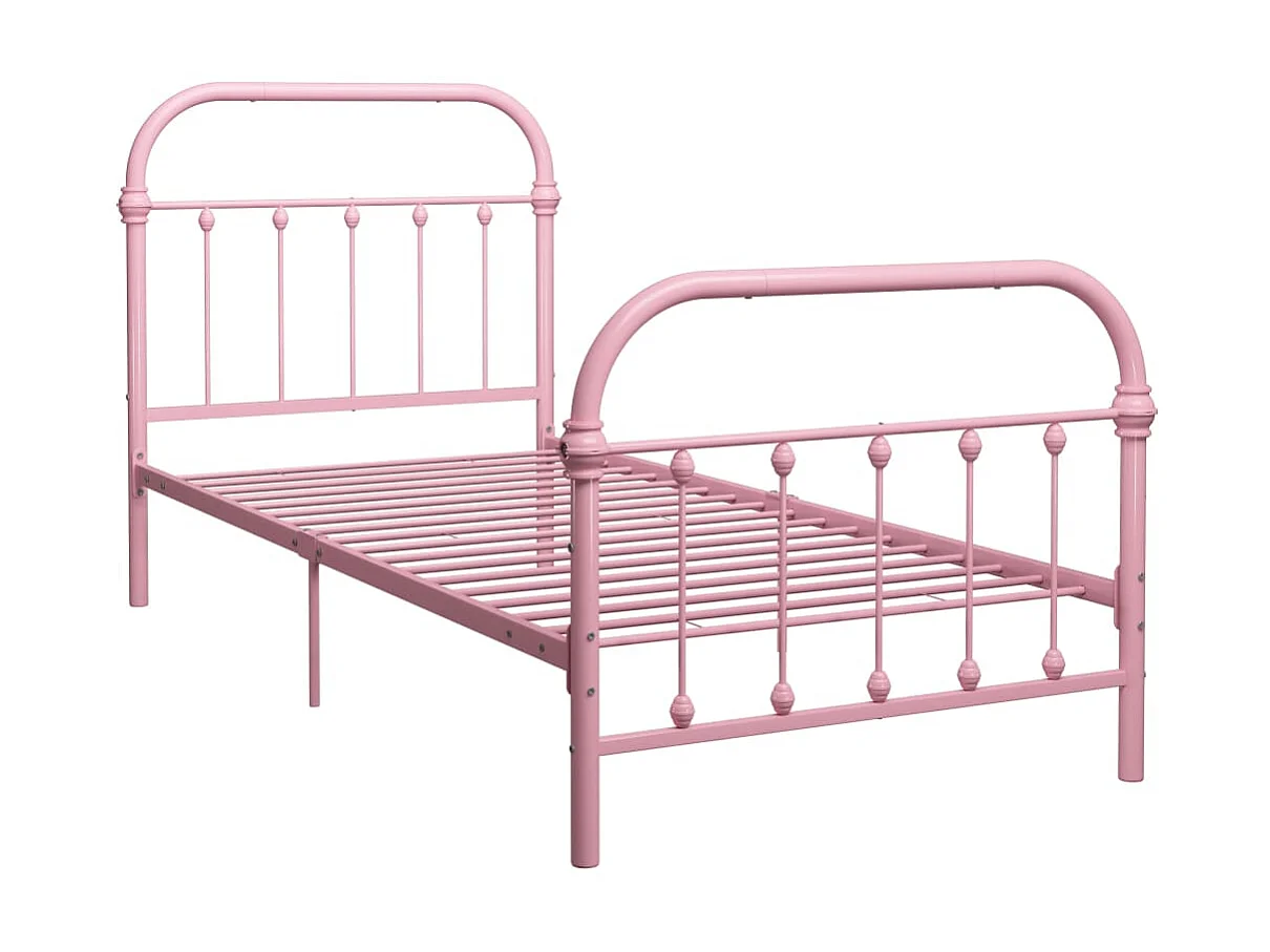Lit-90x200 cm Rose Métal EGGB80104