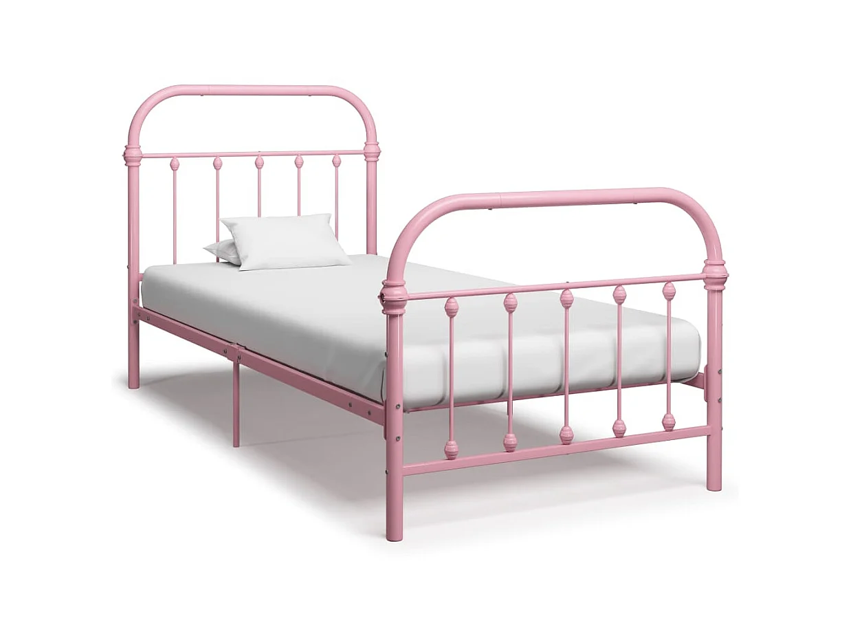 Lit-90x200 cm Rose Métal EGGB80104