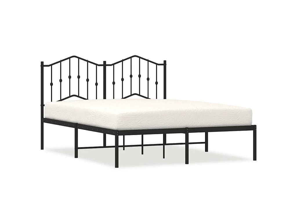 Bedframe met hoofdbord metaal zwart 140x200 cm NL63341