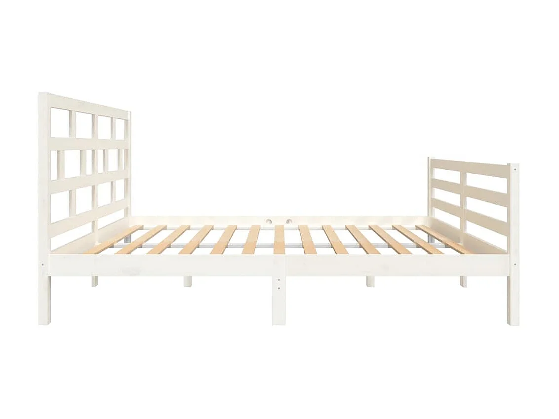 Cama 140x200 cm madeira de pinho maciça branco PT643166