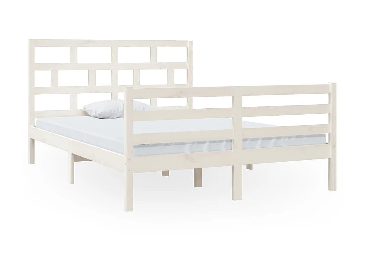 Lit-140x200 cm Blanc Bois massif EGGB15351