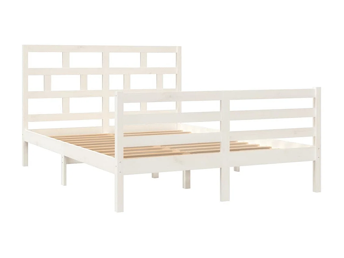 Lit-140x200 cm Blanc Bois massif EGGB15351