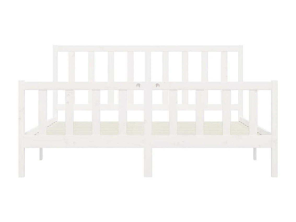 Bedframe massief hout wit 200x200 cm NL72747
