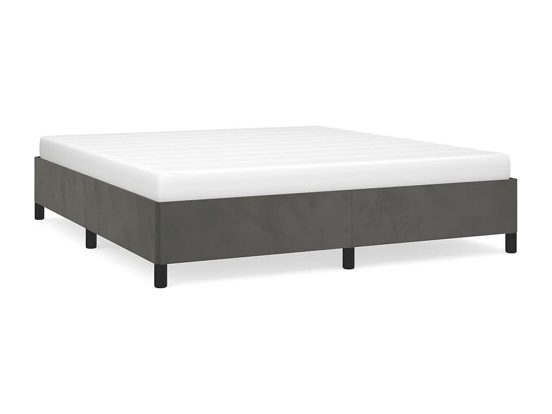 Cama 180x200 cm de terciopelo gris oscuro ES72930