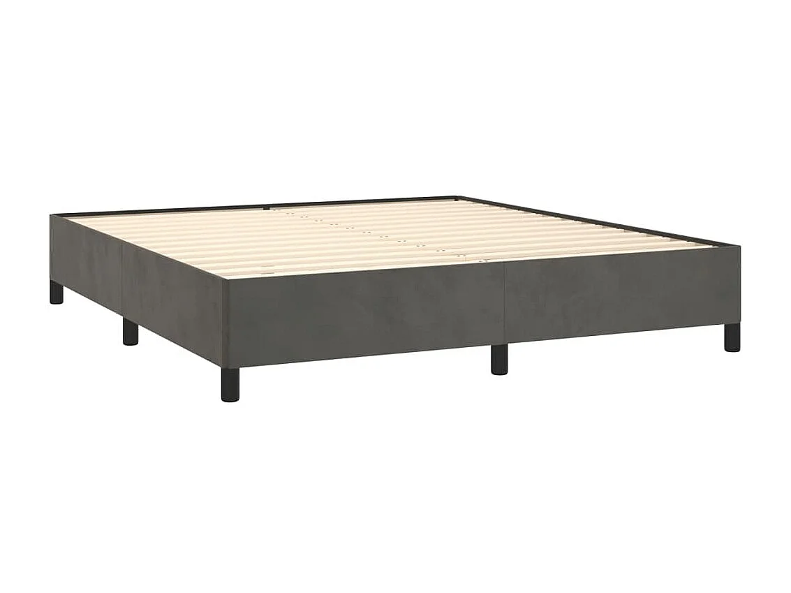Lit-180x200 cm Gris foncé Velours EGGB25798