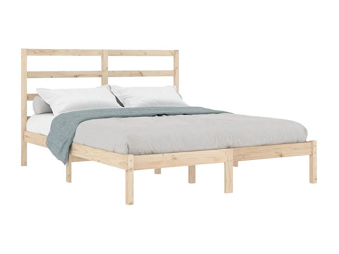 Lit-135x190 cm bois massif double EGGB87675