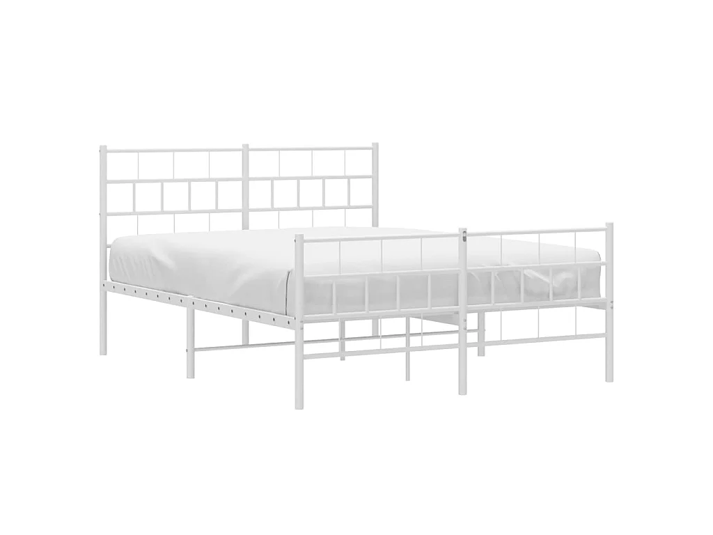 Cama com cabeceira e pés 160x200 cm metal branco PT189176