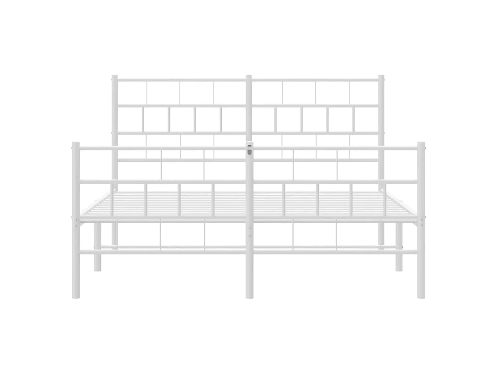 Cama com cabeceira e pés 160x200 cm metal branco PT189176