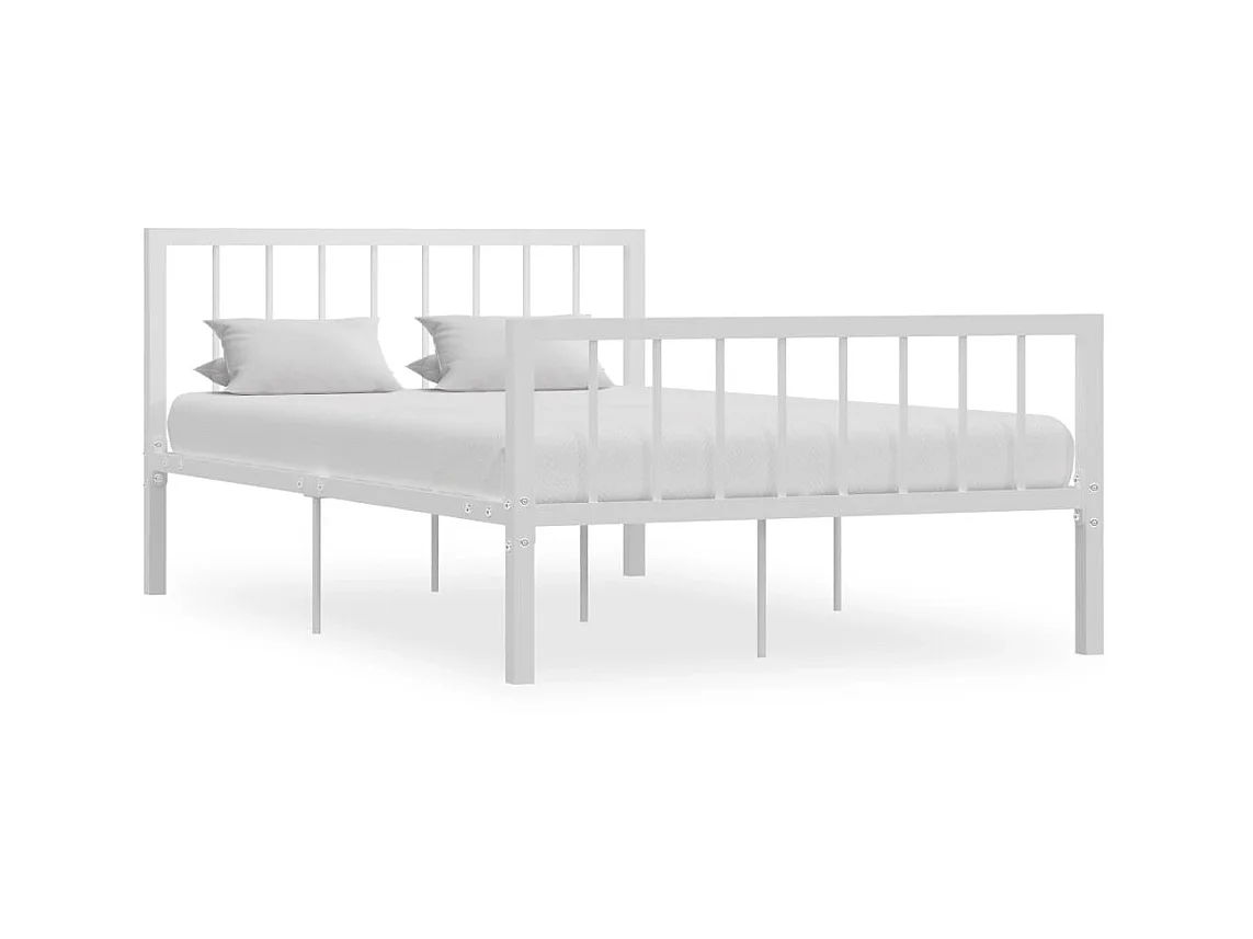 Lit-120x200 cm Blanc Métal EGGB94996