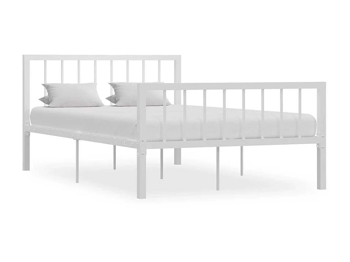 Lit-120x200 cm Blanc Métal EGGB94996