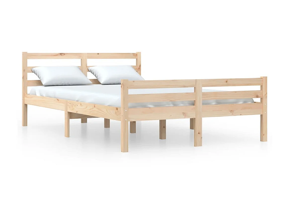 Lit-135x190 cm bois massif double EGGB67463