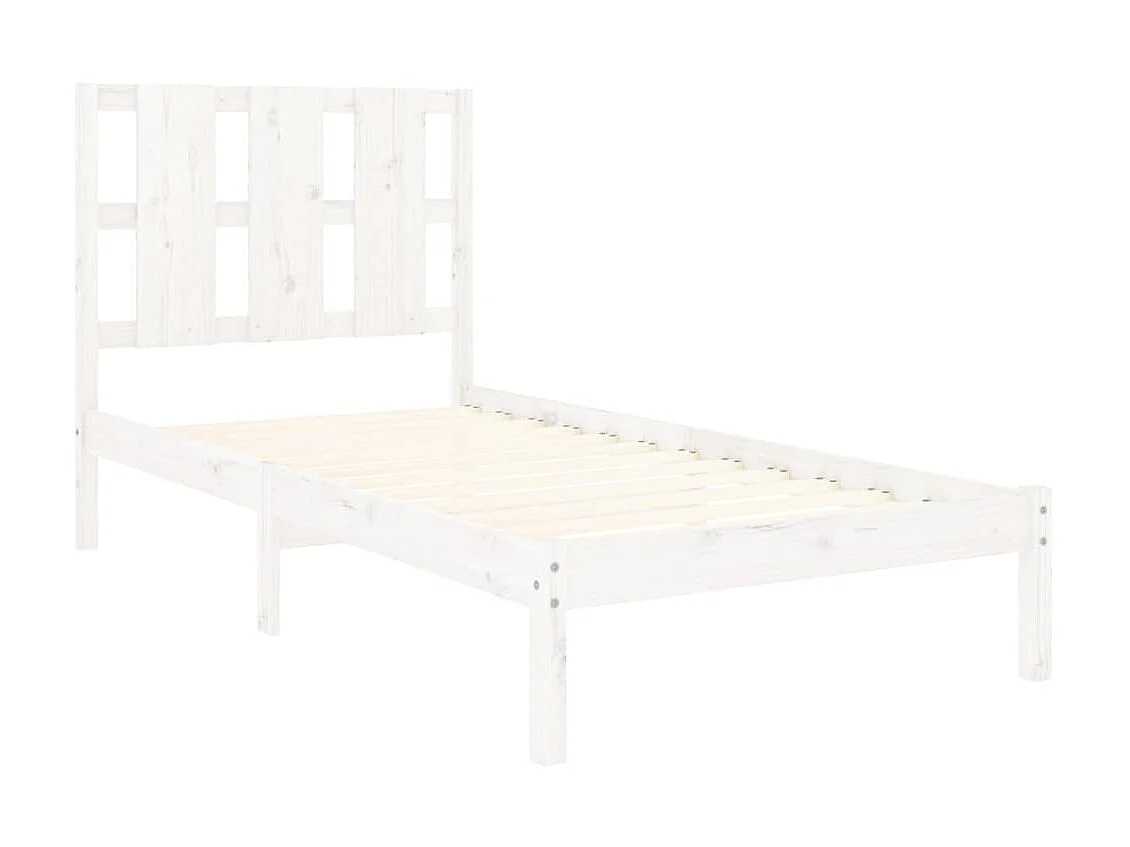 Cama 75x190 cm madera maciza individual blanco ES17593