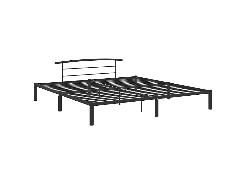 Lit-200x200 cm Noir Métal EGGB67242