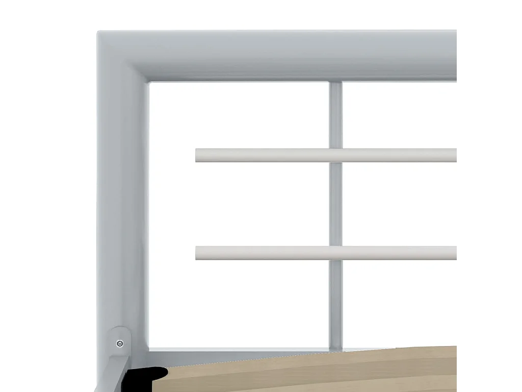 Lit-90x200 cm Gris et blanc Métal EGGB57693