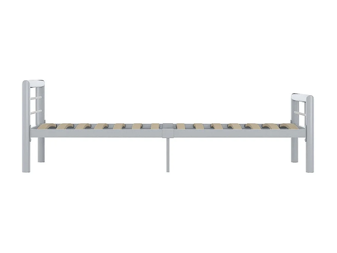 Lit-90x200 cm Gris et blanc Métal EGGB57693