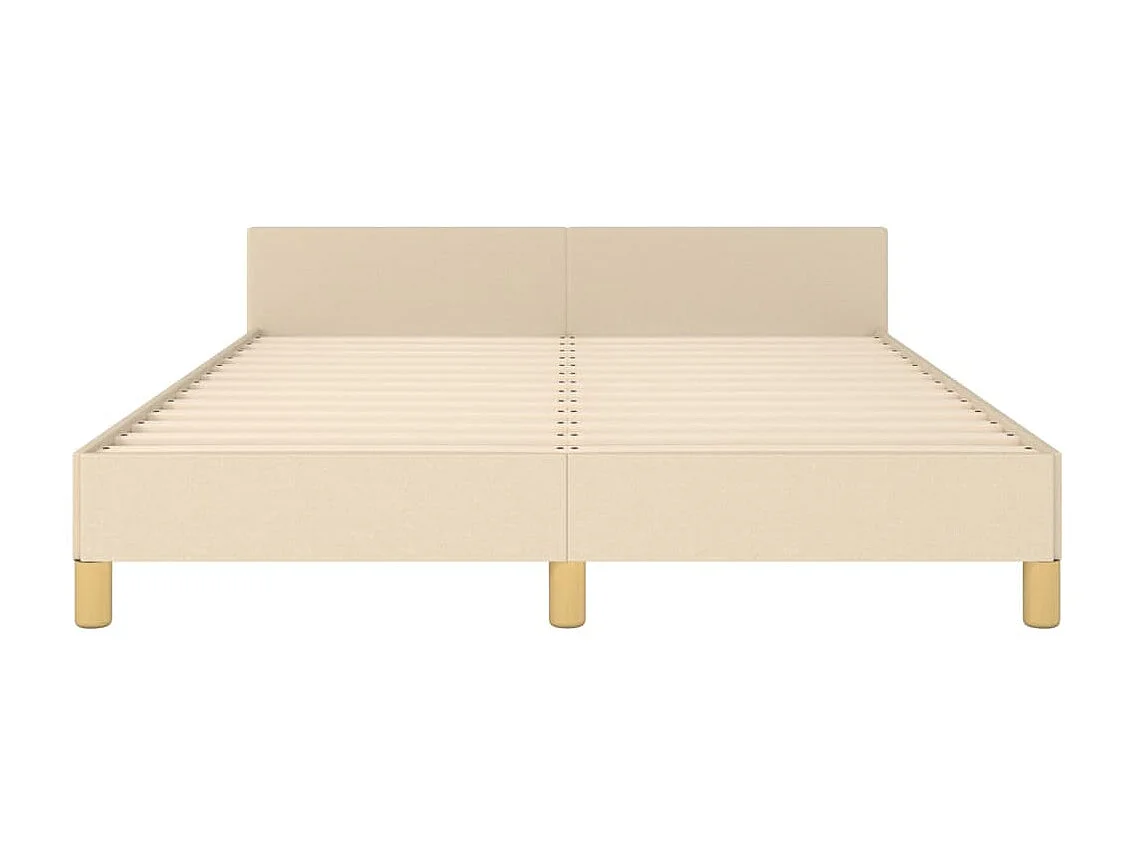 Cama c/ cabeceira tecido cor creme 140x190 cm PT708765