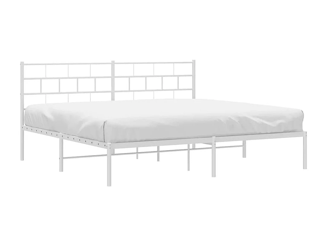 Bedframe met hoofdbord metaal wit 193x203 cm NL88395