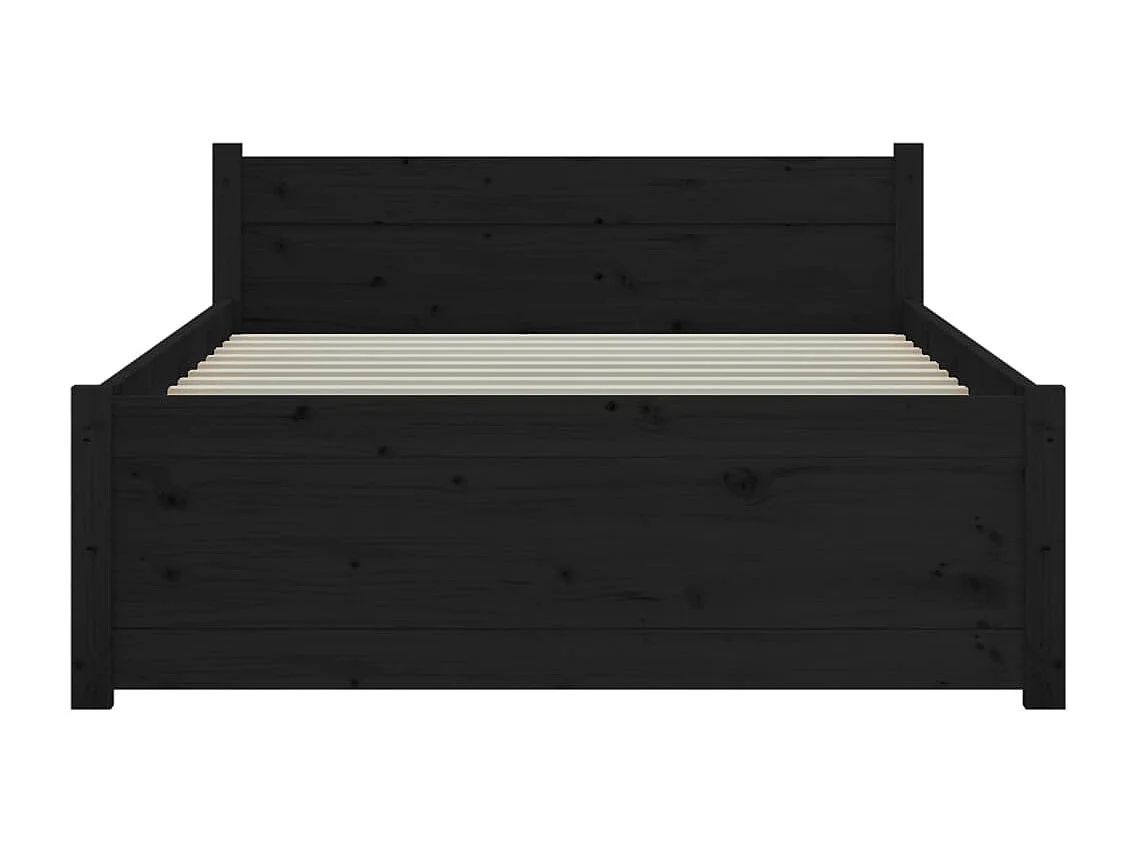 Lit-90x200 cm Noir Bois massif EGGB53801