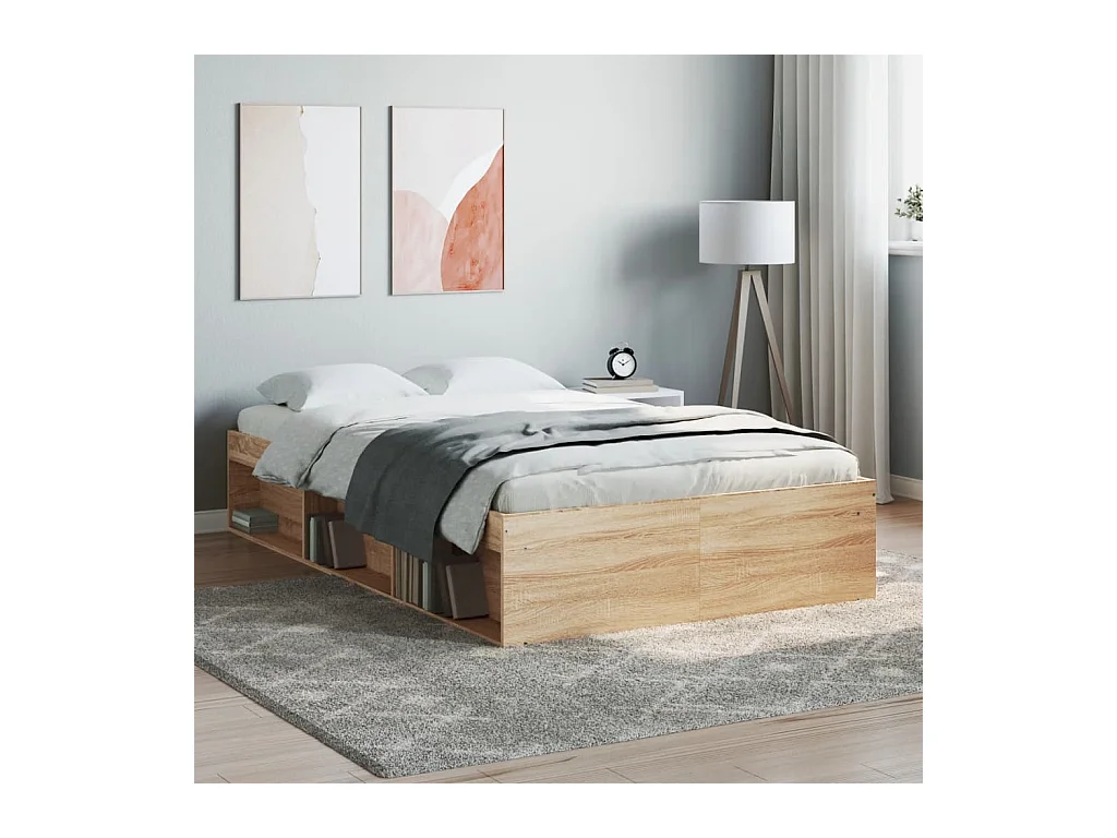 Lit-120x190 cm chêne sonoma petit double EGGB14164