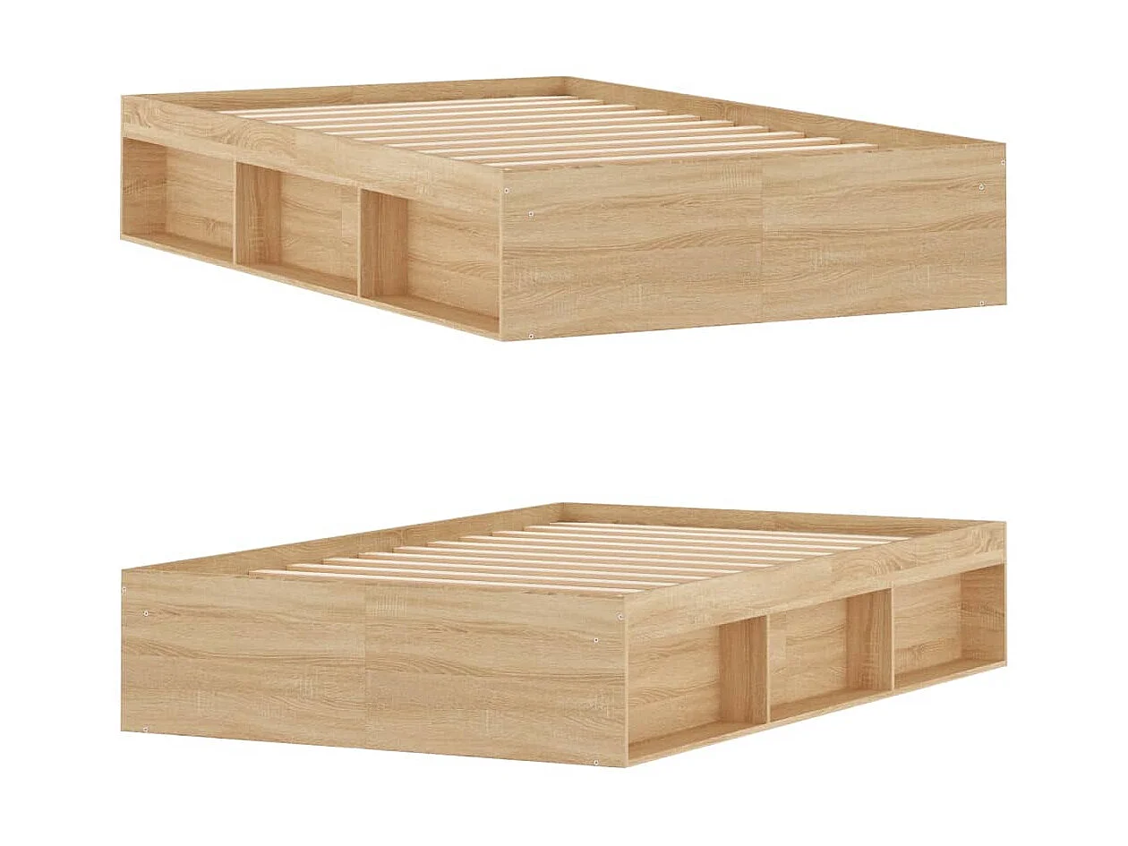 Lit-120x190 cm chêne sonoma petit double EGGB14164