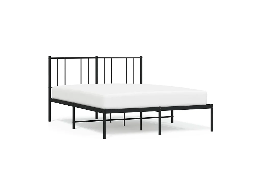 Cama 140x200 cm con cabecero metal negro ES40850