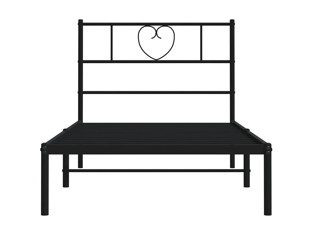 Lit-90x200 cm métal avec tête de lit noir EGGB19992