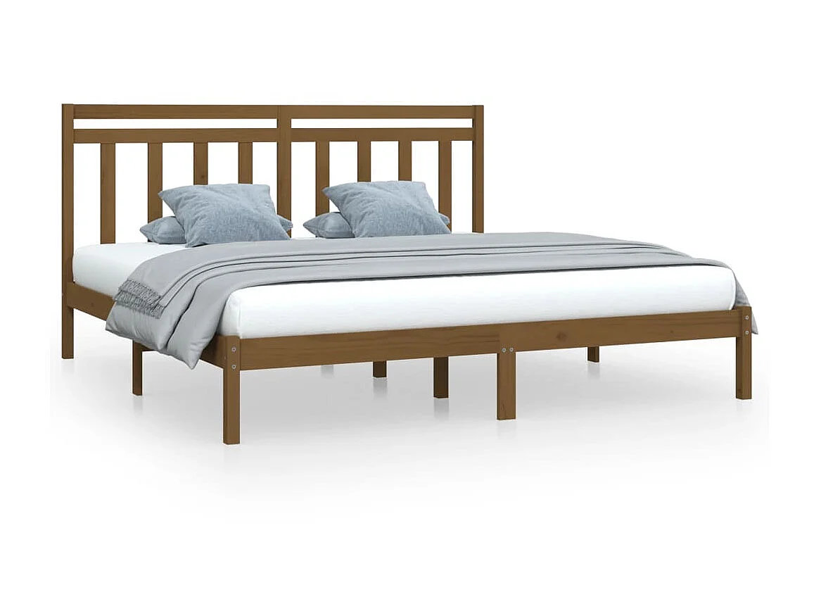 Bedframe massief hout honingbruin 200x200 cm NL30140