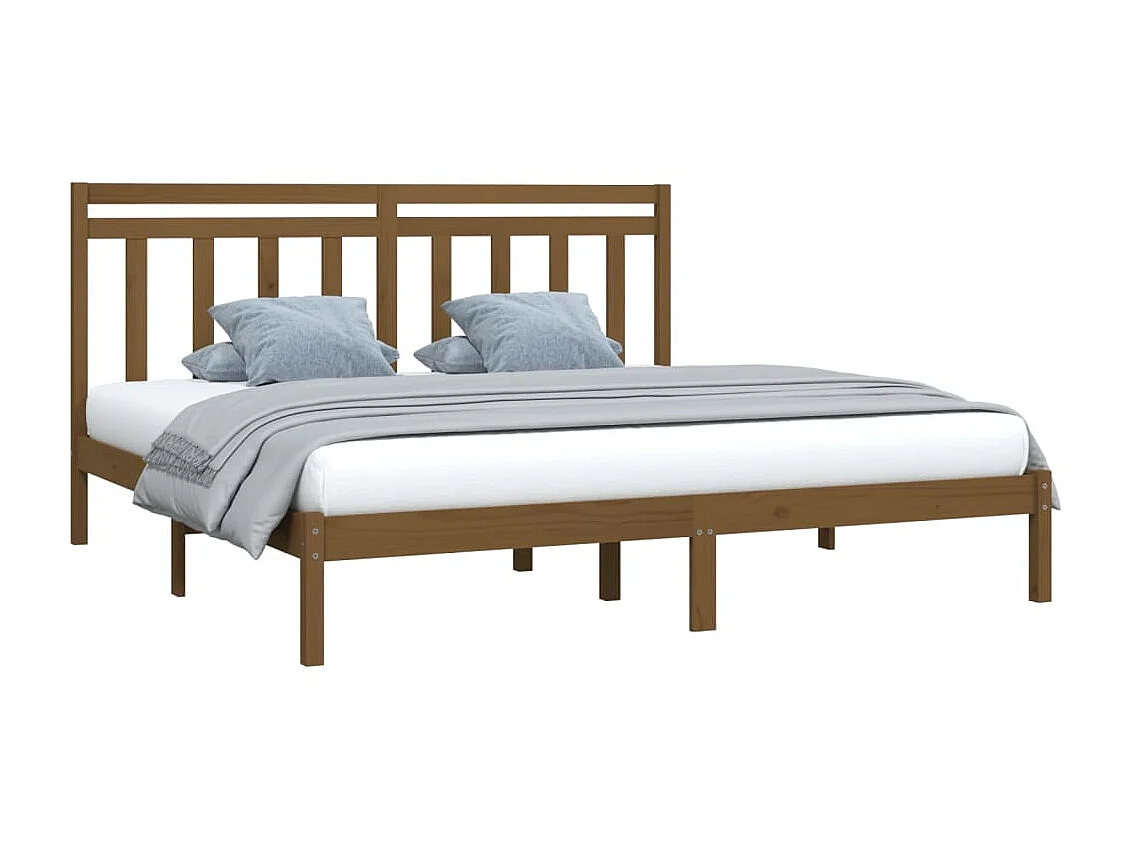 Bedframe massief hout honingbruin 200x200 cm NL30140