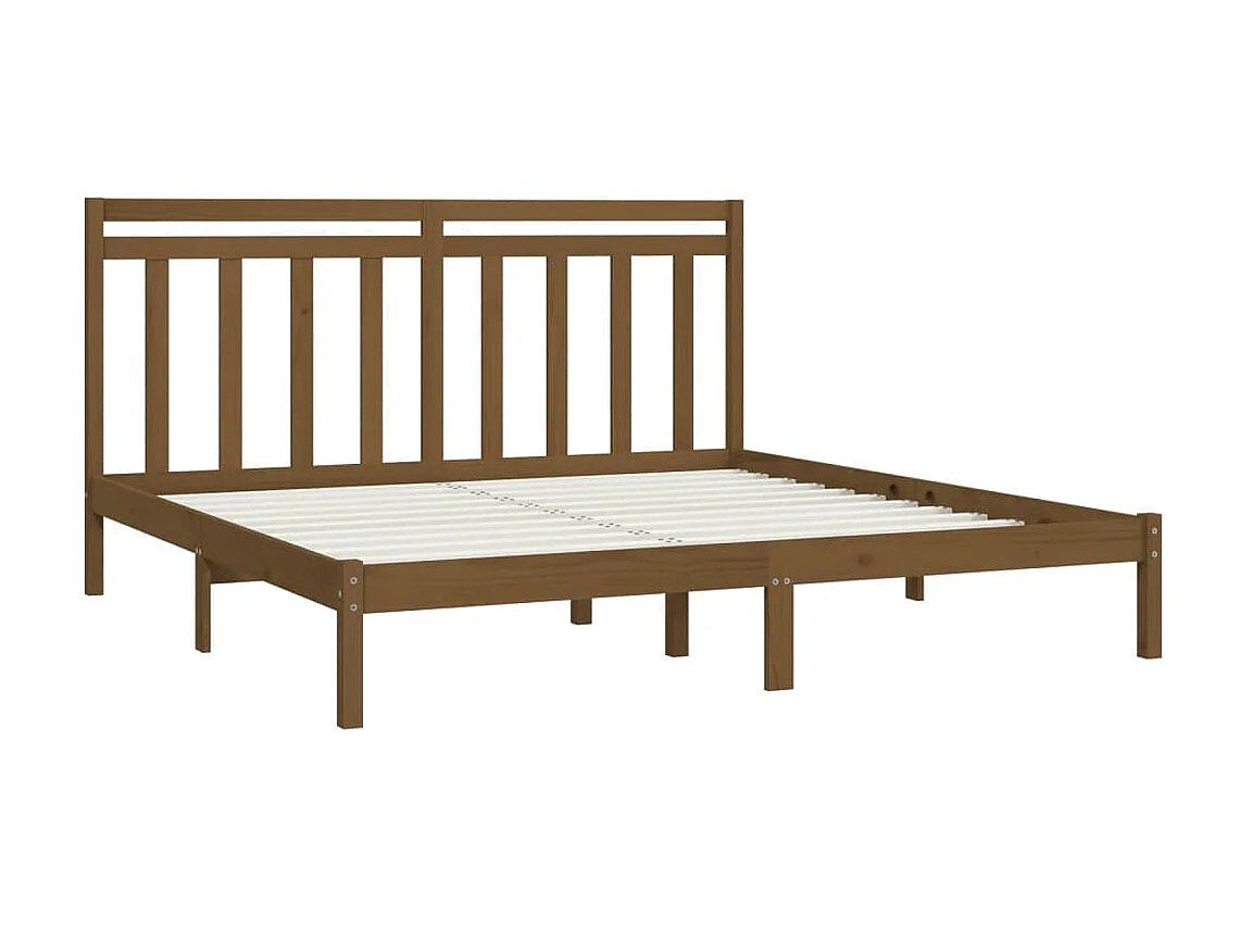 Bedframe massief hout honingbruin 200x200 cm NL30140