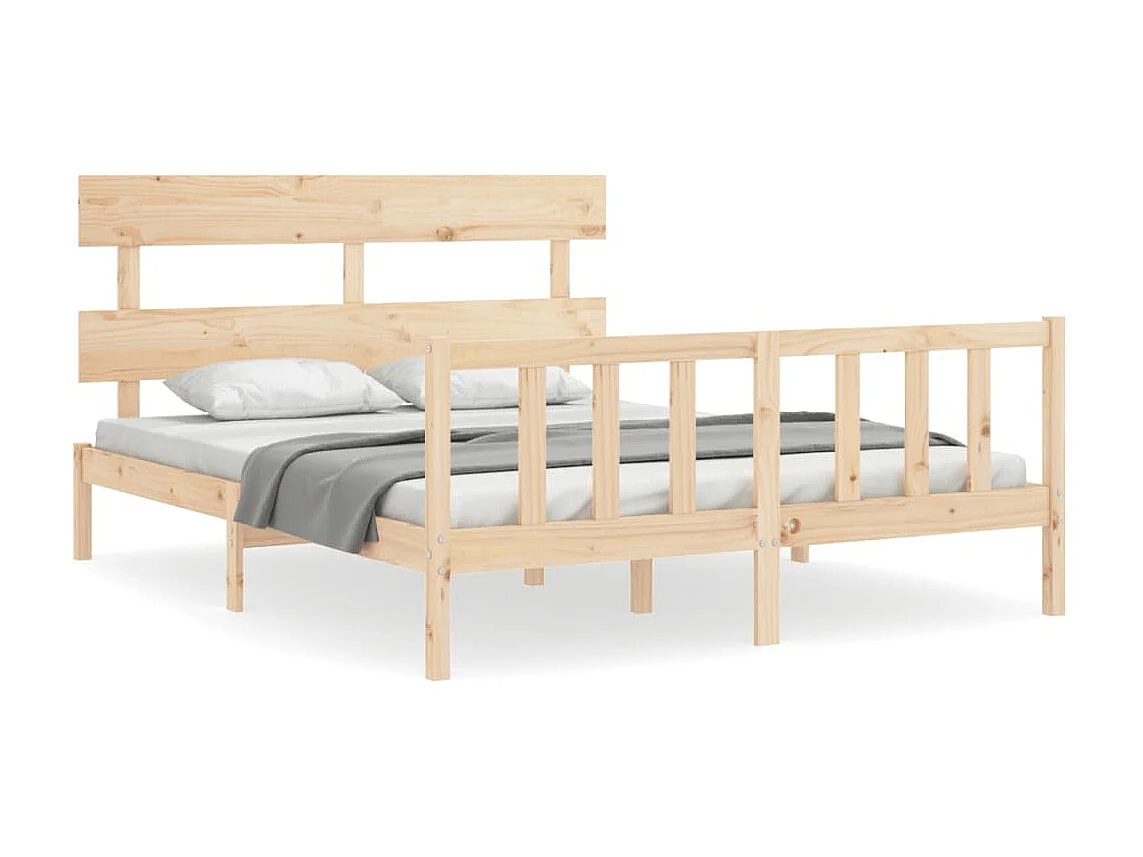 Cama 160x200 cm con cabecero madera maciza ES70473