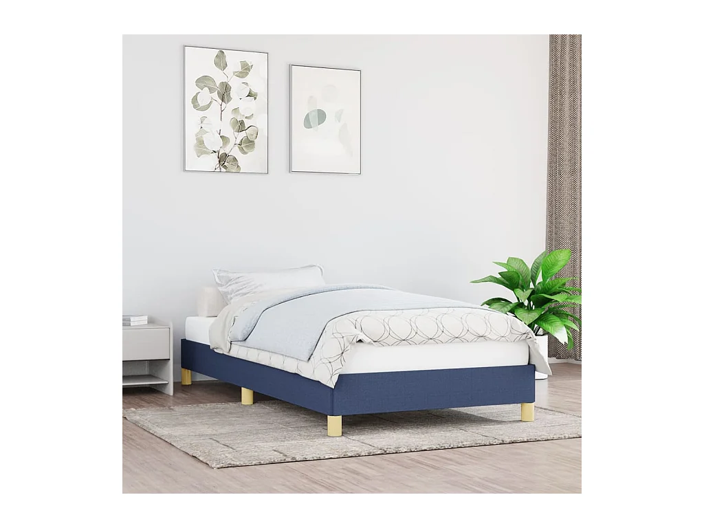 Lit-80x200 cm Bleu Tissu EGGB38014
