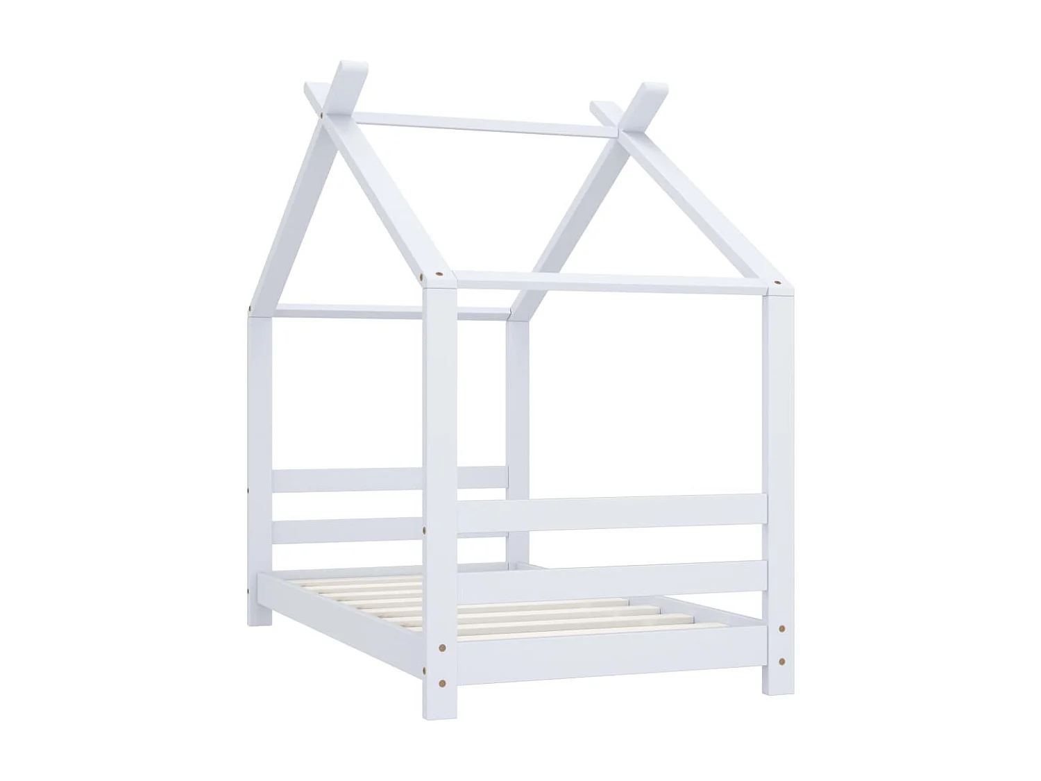 Cama 70x140 cm infantil madera maciza pino blanco ES67890