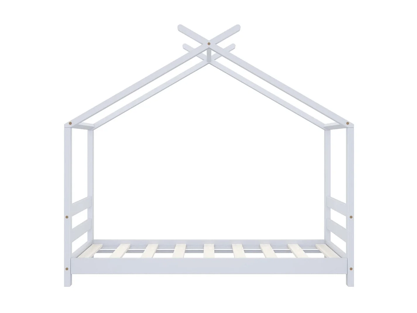 Cama 70x140 cm infantil madera maciza pino blanco ES67890