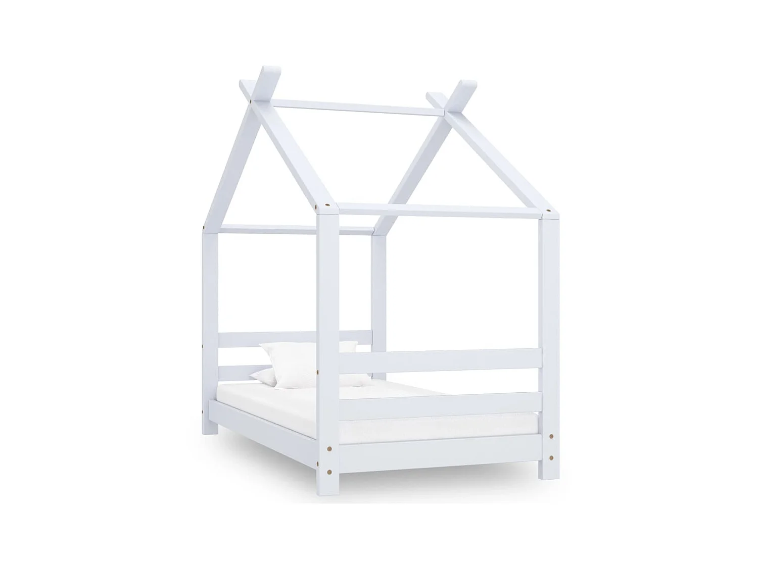 Lit-70x140 cm d'enfant Blanc Bois de pin massif EGGB52526