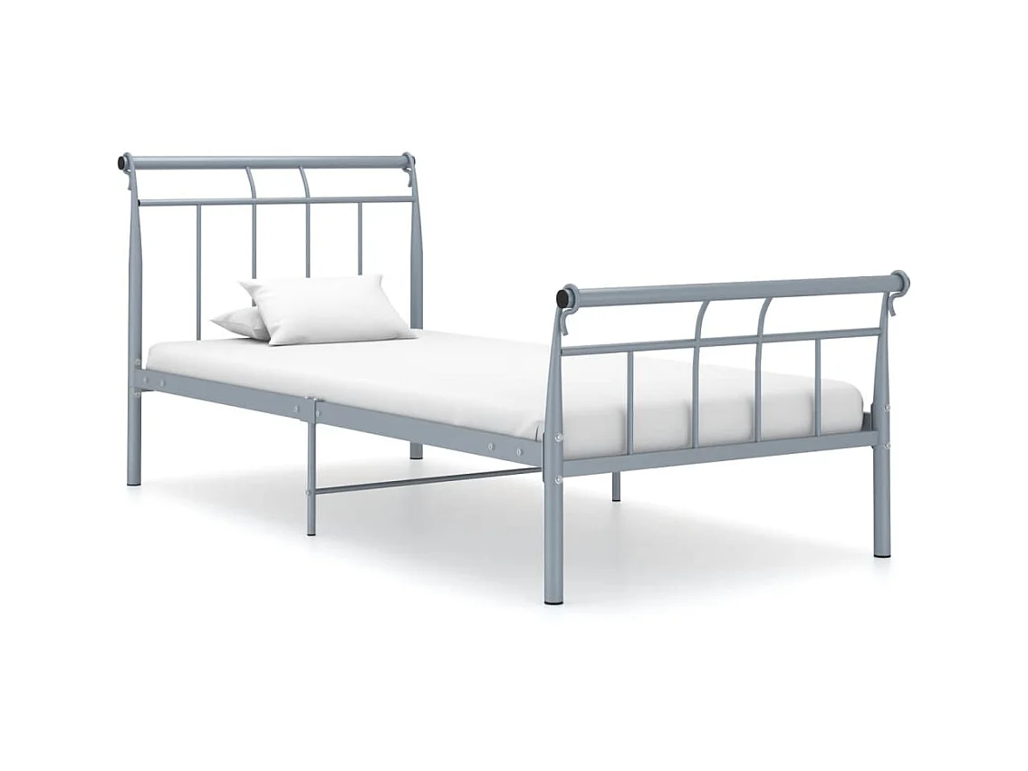 Lit-90x200 cm Gris Métal EGGB46888