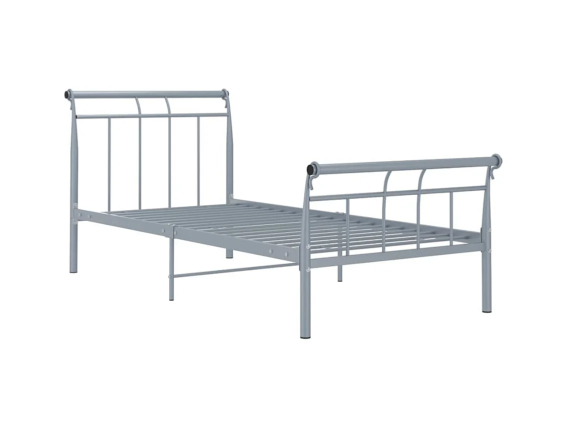 Lit-90x200 cm Gris Métal EGGB46888