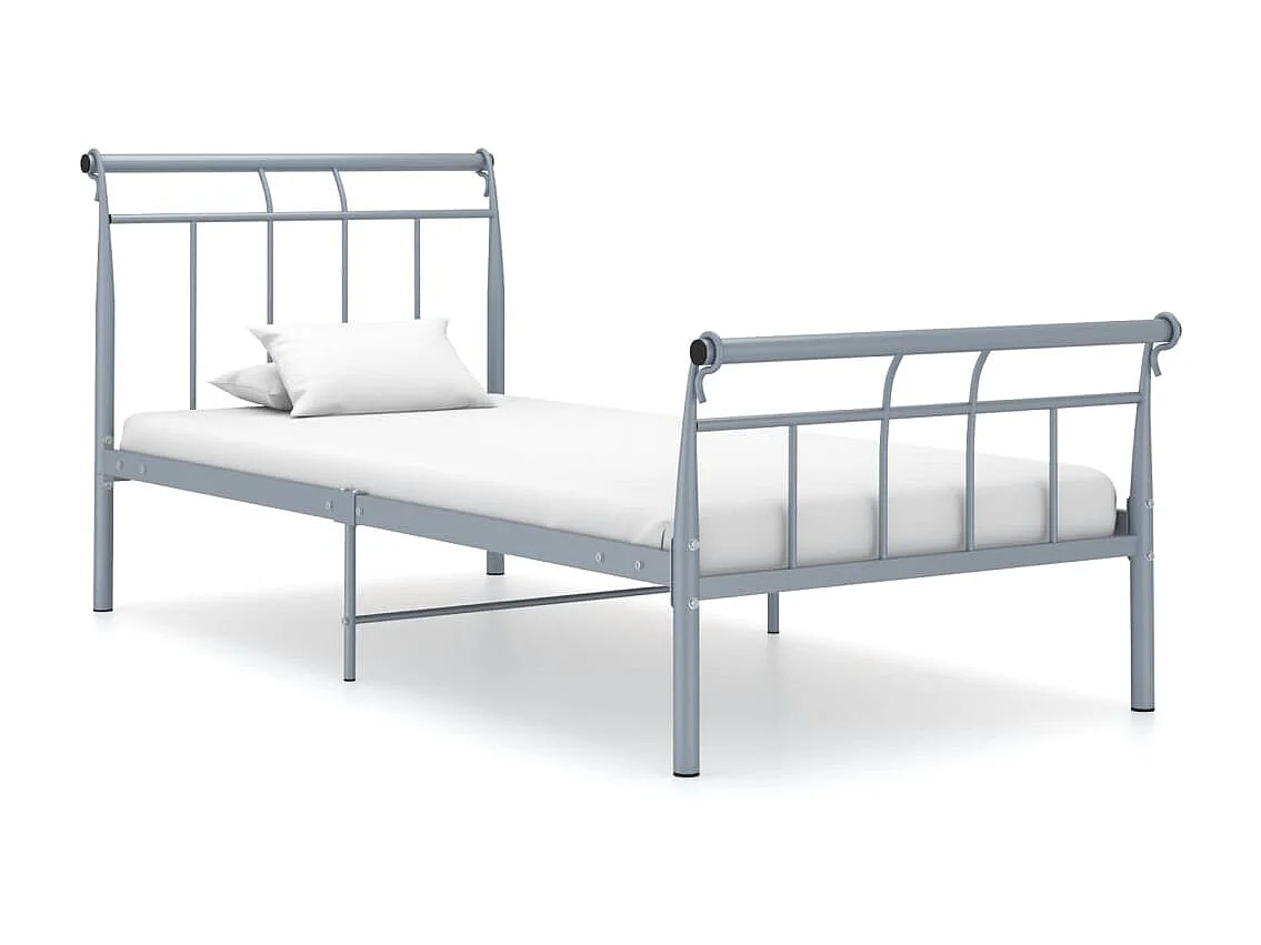 Lit-90x200 cm Gris Métal EGGB46888