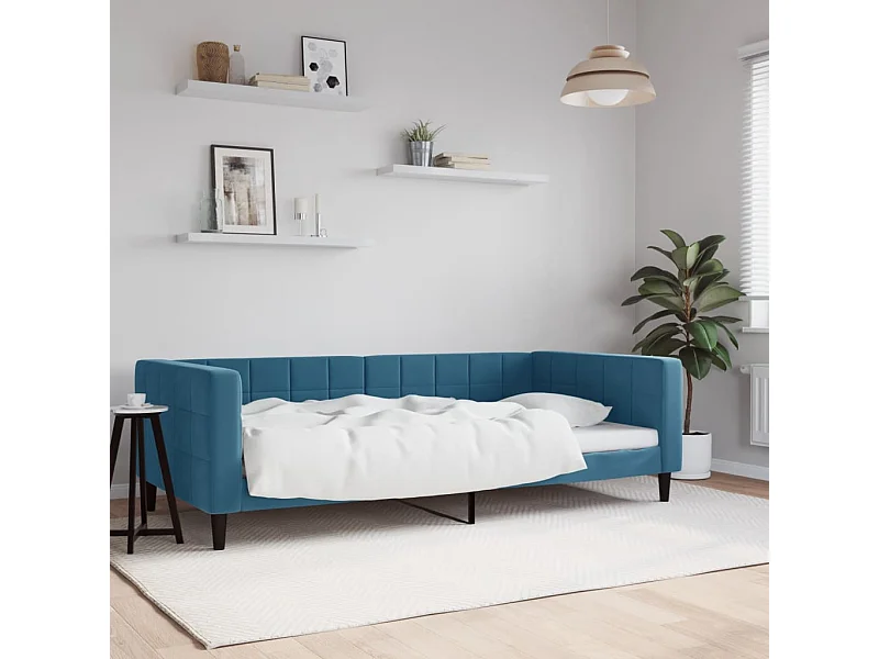 Lit-100x200 cm de repos bleu velours EGGB53184