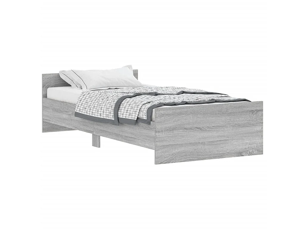 Cama 90x200 cm madera de ingeniería gris Sonoma ES99708