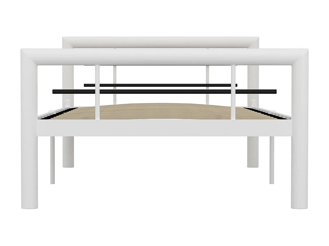 Cama 100x200 cm metal branco e preto PT975294
