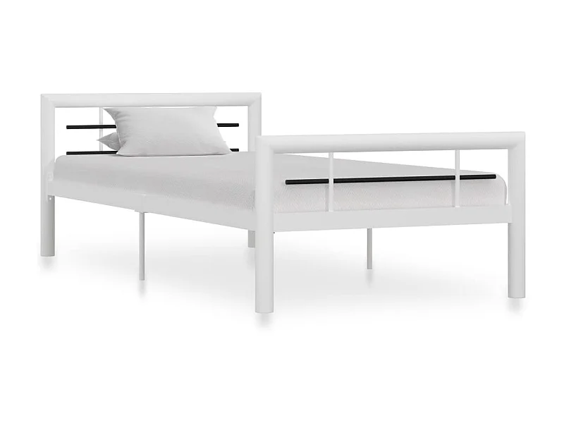 Bedframe metaal wit en zwart 100x200 cm NL42939