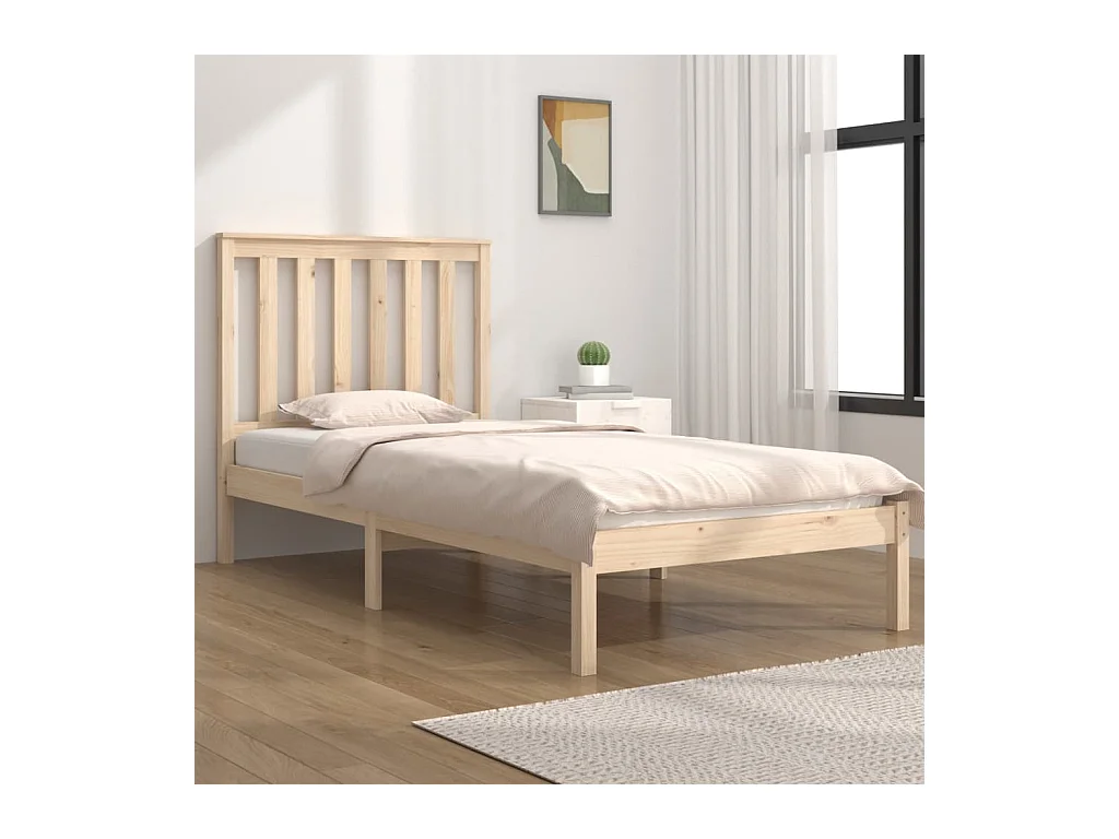 Lit-100x200 cm Bois de pin massif EGGB16145