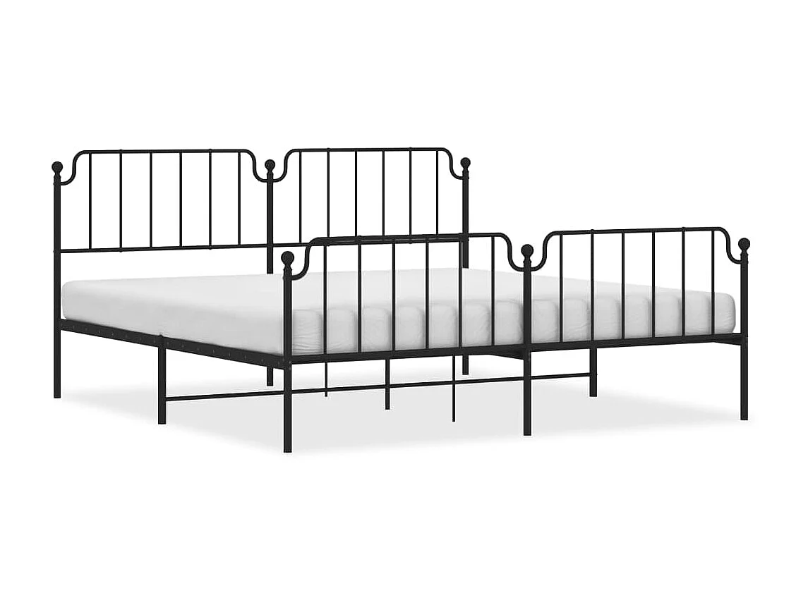Cama 190x200 cm cabecero y estribo metal negro ES45654