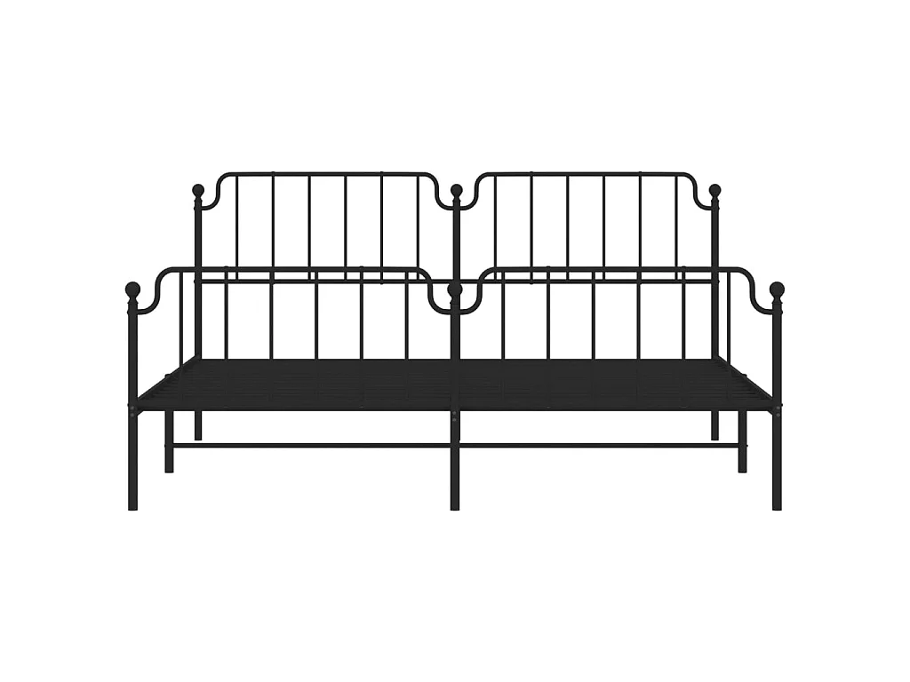 Cama 190x200 cm cabecero y estribo metal negro ES45654