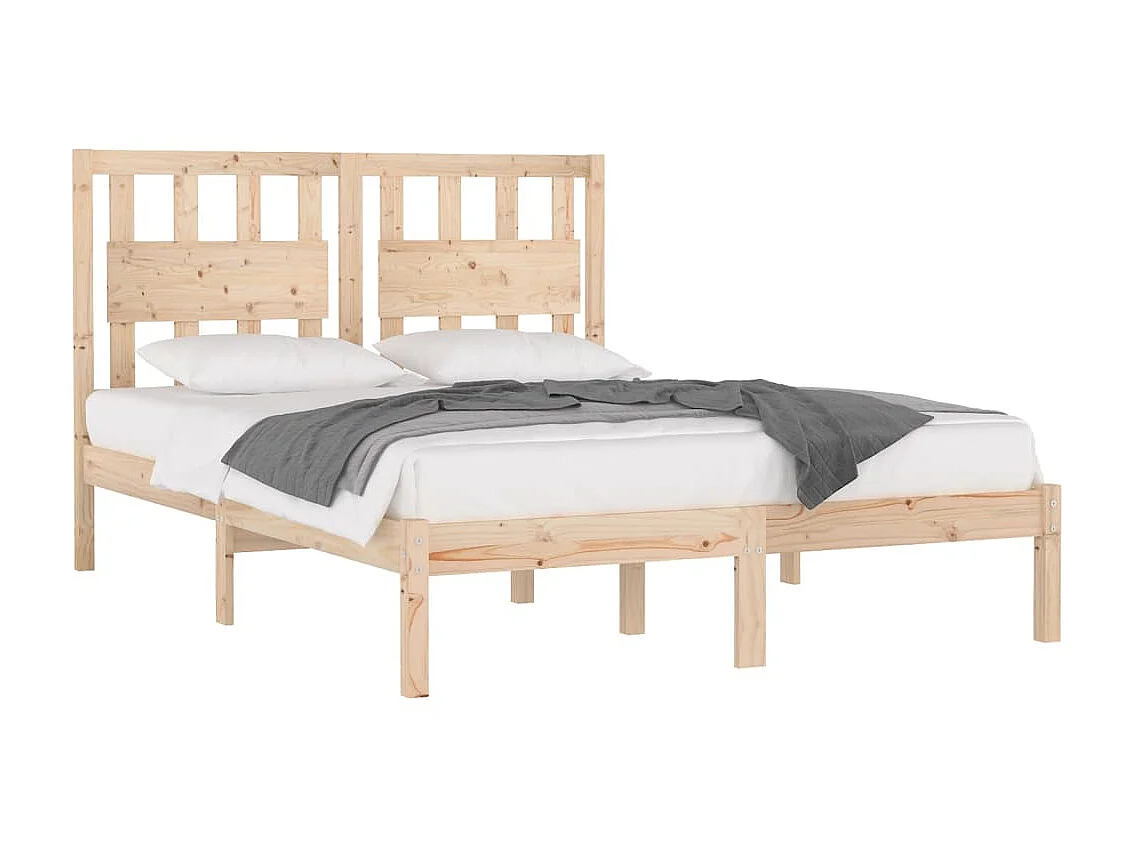 Lit-200x200 cm Bois de pin massif EGGB28757