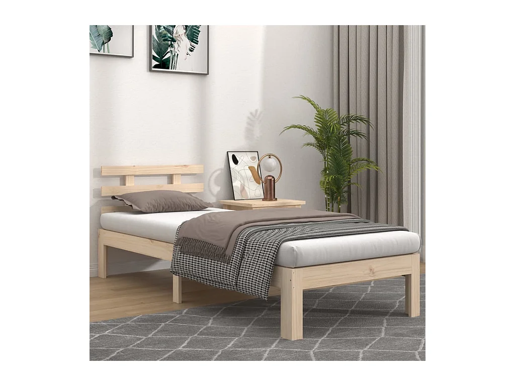 Lit-90x190 cm bois massif simple EGGB57026