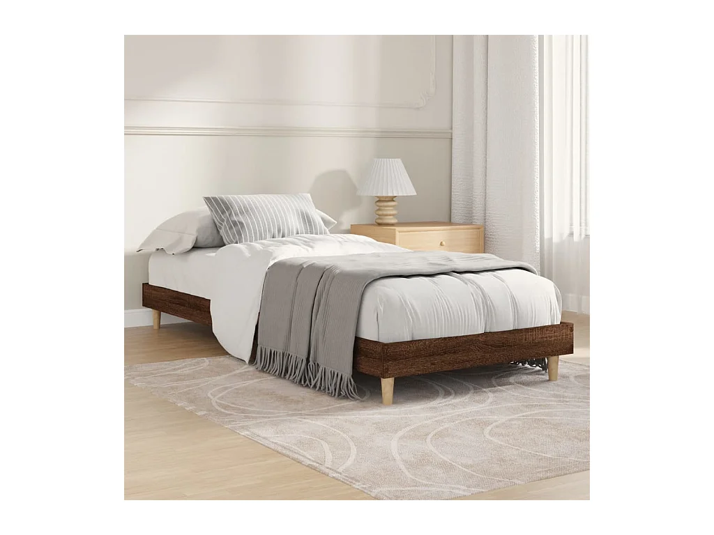 Lit-75x190 cm chêne marron bois d'ingénierie EGGB45570