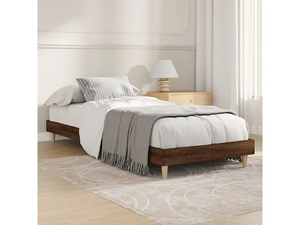 Lit-75x190 cm chêne marron bois d'ingénierie EGGB45570