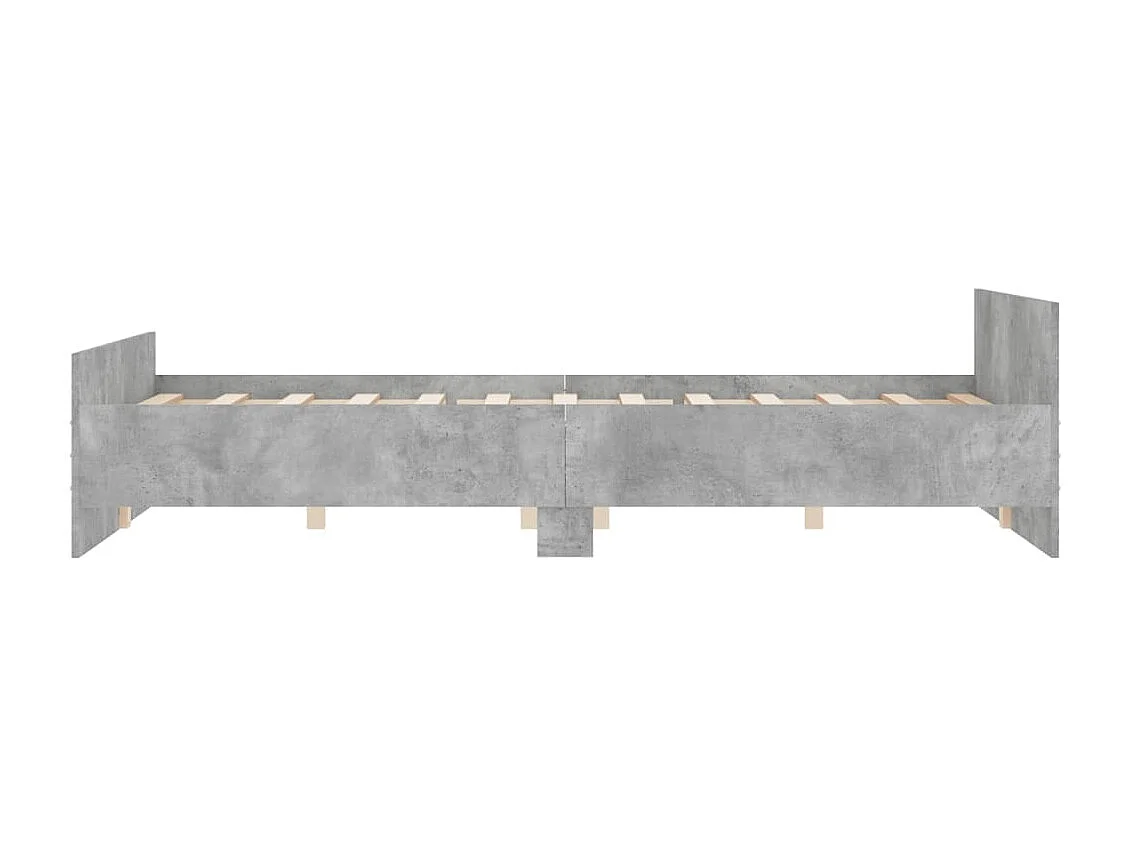 Lit-120x190 cm tête de lit et pied de lit gris béton EGGB53420
