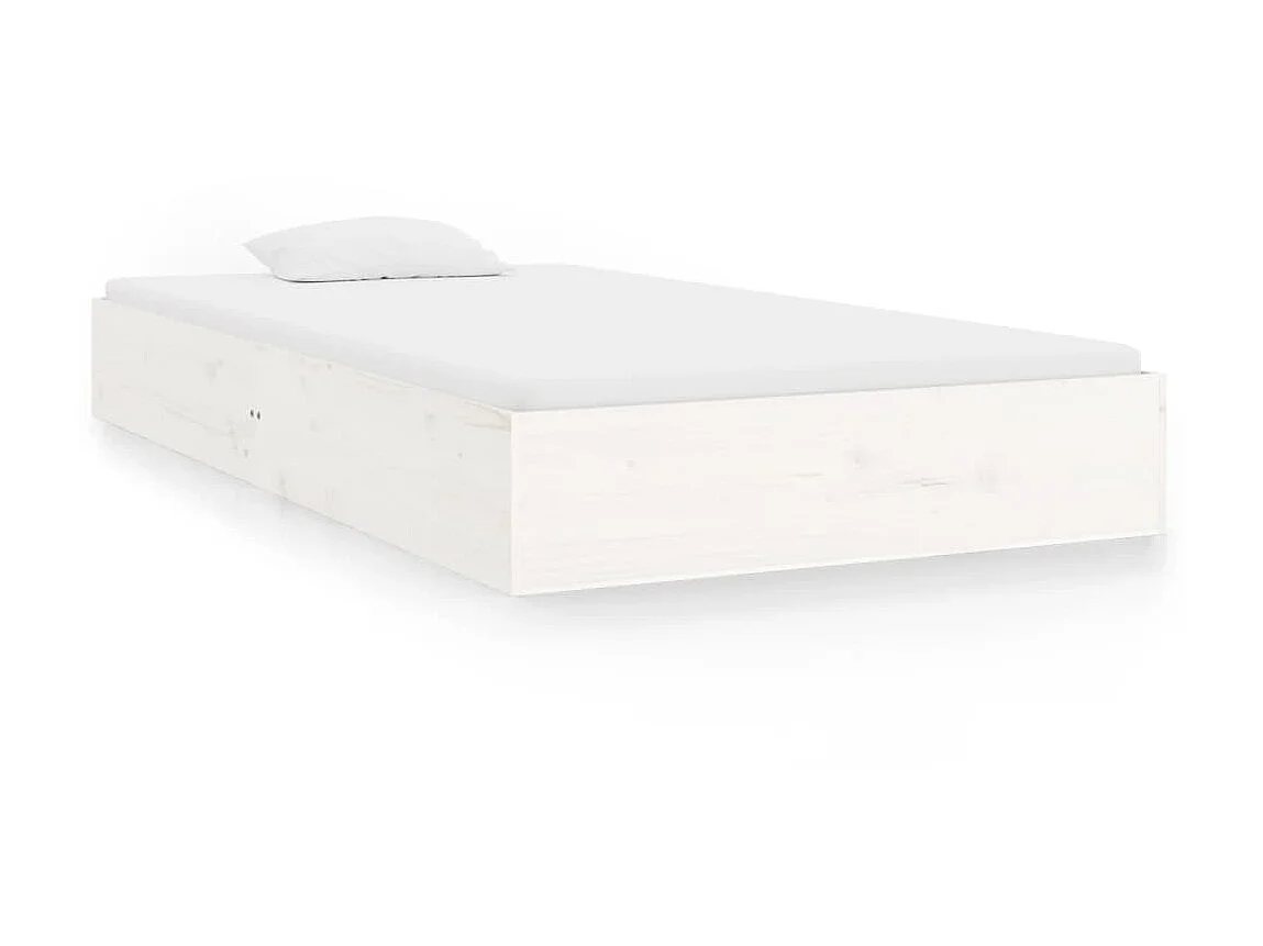 Lit-100x200 cm blanc bois massif EGGB15604